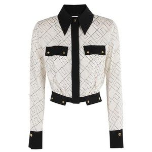 Elisabetta Franchi Cropped Shirt With Classic Collar - NWT